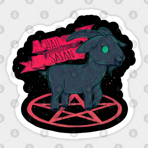 Hail Satan Sticker by Jess Adams